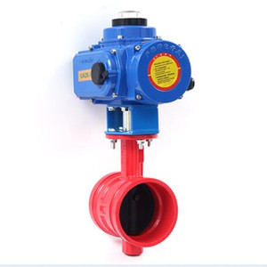 消防沟槽电动蝶阀D981X